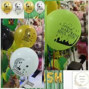 BALON LATEX IDUL FITRI / BALON LATEX LEBARAN / BALON RAMADAN KAREEM / BALON LATEX METALIX - 1PCS / BLF-7840