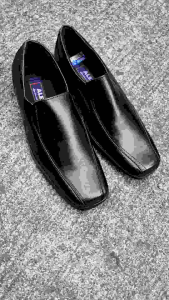 CLEARANCE Alex Shoes AE-528 Slip On Black Real Leather Loafers Marikina Made Mens Work School Shoes