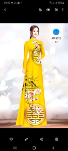 ÁO DÀI CHIM HẠC TRỐNG ĐỒNG  IN 7D CO GIÃN SANG TRỌNG