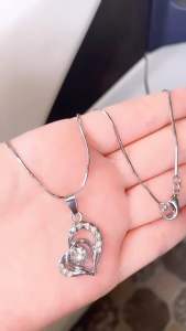 KALUNG TITANIUM SILVER LOVE MATA 45CM ANTI LUNTUR