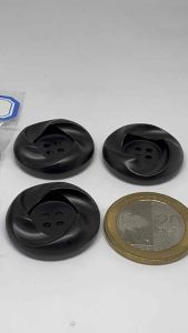 Giant Button #8965 | 3pcs. Black Big Buttons 30mm DIY Craft Sewing