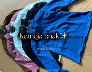 Kemeja Anak Perempuan Bahan Crinkle Airflow & Pakaian Anak Perempuan Terbaru
