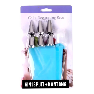 8Pcs / Set Spuit Piping dengan Bahan Stainless Steel untuk Hiasan Kue / Fondant (biru)