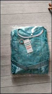 Kostum Anak Princess Elsa Frozen: Gaun Dress Perempuan Biru Toska & Cosplay Ulang Tahun Import