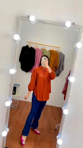 Kemeja Karet Lengan Balon Crinkle Airflow // Blouse Crinkle Airflow Terbaru - Kemeja Kekinian