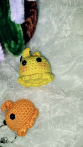 (Warna Coklat) Bag Charm/Gantungan Kunci Baby Octopus Bunny Ears/Key Chain/Amigurumi