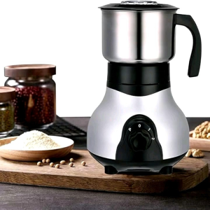 JUBAKE ELECTRONIC COFFEE GRINDER 200g coffee bean capacity transparent lid lid safety switch soft fingertip on/off switch grinds coffee beans nuts & spices AC 220-240V 50/60hz 450W