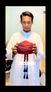 Peci Sorban MSS Jogja - Imamah Instan Permanen Praktis Langsung Pakai | Peci Bayi Anak Dewasa - Merah