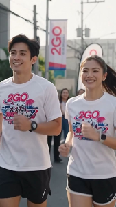 2Go Marathon Design Athletic Tee Breathable Quick Dry Lightweight Stylish T-Shirt for Running Sportswear