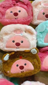 Túi Hộp Bút Hình Hải Ly Loopy Phối Lông Siêu Mịn Dễ Thương