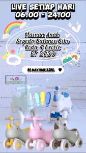 Sepeda Roda Tiga 3 Balence Bike EXOTIC ET 2130 Keseimbangan Push Bike Anak Ada Musik ET2130