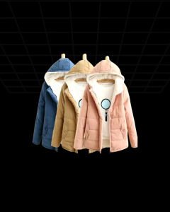 Jaket Wanita Tebal Lembut Di Lapisi Dengan Puring Lembut Elegan - Taslan NS - Lentur, Kuat Angin, Kuat Terhadap Sinar Matahari - Opsi Warna dan Ukuran Tersedia