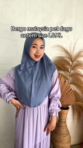 Hijab Bergo Malaysia Jumbo Pet Dagu Anteum