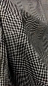 vải cotton sọc caro Hàn_( khổ 1m5) màu xám dày mềm co dãn may đầm váy quần tây comple vv