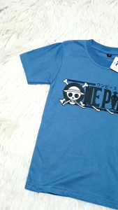 KFS 147 Kaos One Piece Anak Sablon Depan Belakang Gear 5 Son God Blue Denim