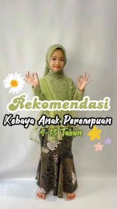SETELAN KEBAYA ANAK PEREMPUAN AURORA KUTU BARU TILLE MUTIARA USIA 4 SAMPAI 12 TAHUN/ STELAN KEBAYA BROKAT ANAK PEREMPUAN