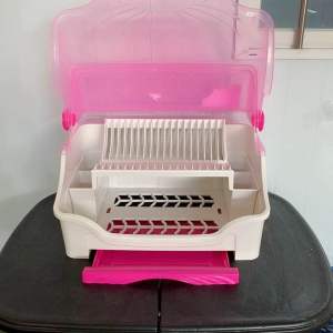 UniGlobal High Quality Flourishing Large Kitchen Bowl Rack Dual Layer Dish Organizer DIsh Drainer Stackable Space Saver