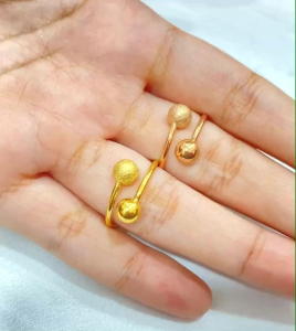 Cincin Boba Bola Pasir  Cincin Titanium Ori Wanita Korean Style Anti Karat