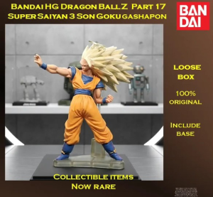 Bandai HG Dragon Ball Z Part 17 Super Saiyan 3 Son Goku Gashapon Collectible Figure Loose Box 100% Original Include Base