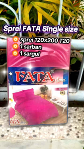 FATA Sprei Ukuran 120x200x20cm Polos Jacquard Embos Single Size Motif TerLaris Bahan Microtex Disperse Halus Nyaman