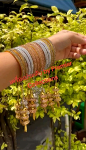 กำไลอินเดีย 4 วง งานคริสตัล มี 3 สี สินค้าพร้อมส่ง