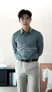 DANDY COSMO | เข็มขัดผู้ชาย หนังแท้ PREMIUM MENS BELT ใส่ได้2สีในเส้นเดียว รุ่น RECTANGULAR สี SILVER 30mm