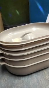 3-Piece Aesthetic Mocha Oval Food Keeper Set"