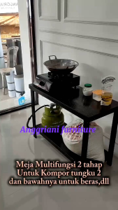 MEJA KOMPOR DUA TUNGKU DUA TAHAP 90X40X65