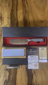 Chefficient Premium Nakiri Aurora Light Resin Handle VG10 Damascus Steel Chefs Knife Kitchen Knife