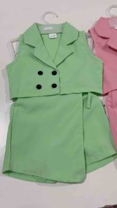 [0-4th] SETELAN ANAK CROP VEST PEREMPUAN PREMIUM KATUN ROK CELANA SKORT VIOLA