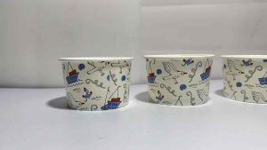 Drakes Packaging Supplies 50 Pieces/Pack 220cc Paper Printed Bowl With or Without Lid RANDOM Design