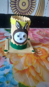 tempat pensil labubu dari stik es krim viral prakarya terbaru