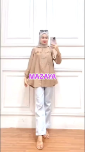 Aryani Blouse Polo Linen Premium Atasan Wanita Panjang Kancing Muslim Nyaman