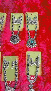 Oxidised Stone Necklace Set with Earrings | Indian Traditional Jewellery