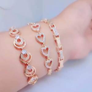 Gelang Tangan Rantai Perhiasan Aksesoris Titanium Xuping Lapis Emas