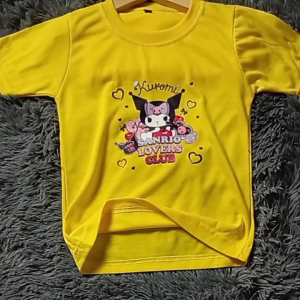 Baju Kaos Anak Perempuan  Lengan Pendek Motif Kuromi Bahan  Katun Usia 1-12 Tahun