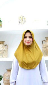 VERDE - HIJAB BERGO SPORT OLIVER JERSEY SIZE M || KERUDUNG INSTAN