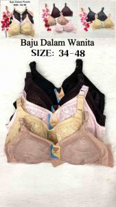 ￼2008# NON-WIRED B/C CUP 34-48 SIMPLE FULL CUP BRA / BAJU DALAM 34-48 75CM-110CM