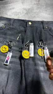 Carabiner Kalcer gantungan kunci/celana accesories skena outfit Keychain Hitam
