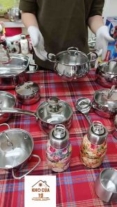 Nồi táo size 14cm của Chockmen nồi quấy cháo bột nồi kho thịt nấu canh nấu mì dung tích 1.5L inox 18/10 ckm855