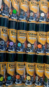 Diton Premium Pilox Pilok Cat Semprot 400cc Ready Berbagai Warna Hitam Black Metalic Metalik Doff Semi Dop Candy Matte Black Prestige Vulcano 9109 9183 9184 9239 9304 9110 9133 9491