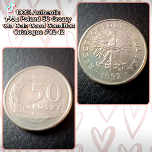 100% Authentic 1992 Poland 50 Grozsy Old Coin Good Condition Catalogue #02-12 *Actual Pictures Taken No Stock Photos *Free Shipping with tracking number