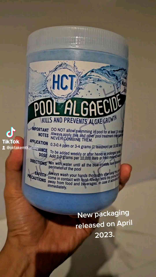 1 JAR - HCT Pool Algaecide - Algae Prevention - Anti Algae - Algaecide for Swimming Pools 1 KILO - CHEMSTORE