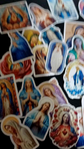50pcs High-Quality Virgin Mary Waterproof Stickers Durable Water-Resistant Scratch-Resistant Religious Image Pack