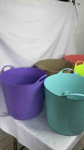 Uniglobal 3in1 60L Water Container Round Bucket Pail With Handle Tabo And Stool