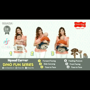 Dialogue Baby Dino Fun DGG4254 Gendongan Hipseat Ransel Depan Dudukan Bayi