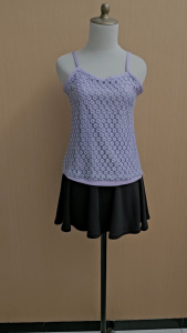 atasan tank top wanita ungu muda pastel S cewek lilac cute santai