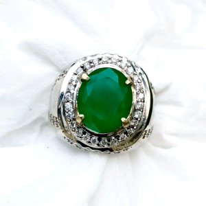 CINCIN BATU ZAMBRUD ZAMBIA OVAL CUTTING SUPER KUALITAS