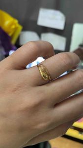 PAWNABLE 18K Saudi Gold Lightweight Dainty Teardrop  Ring✨