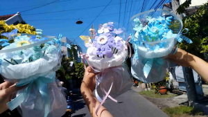 Round bouquet / buket bulat / buket kawat bulu / buket pipe cleaner